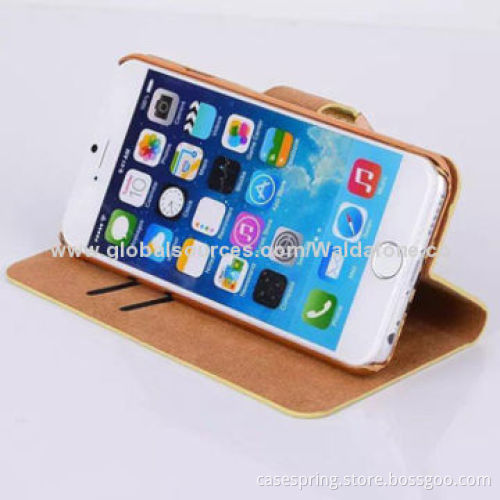 PU Leather Case for iPhone 6, with Silk Texture, Without Removing Skin